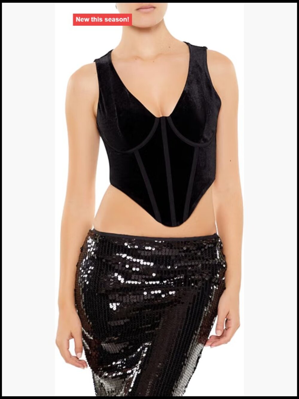 Women's Velvet Bustier Crop Tank Top Plunging V-Neck
